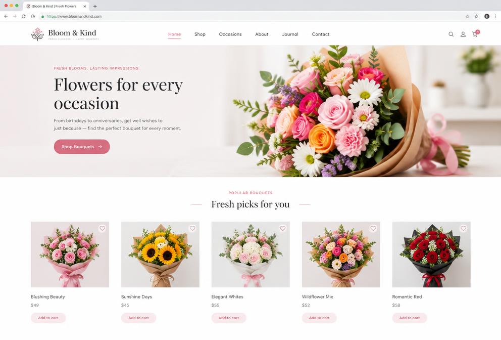 Florist website starter-template screenshot